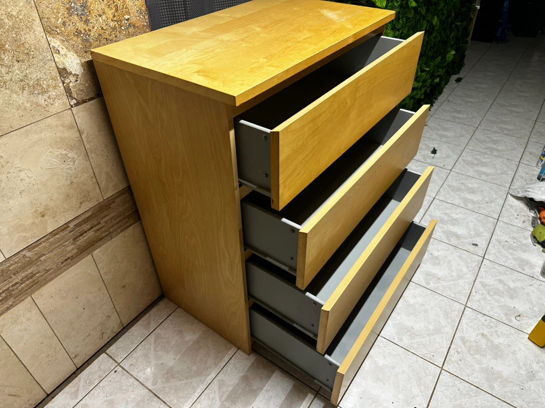 4‑Drawer Light Wood Wooden Dresser — Modern Minimalist - photo 3