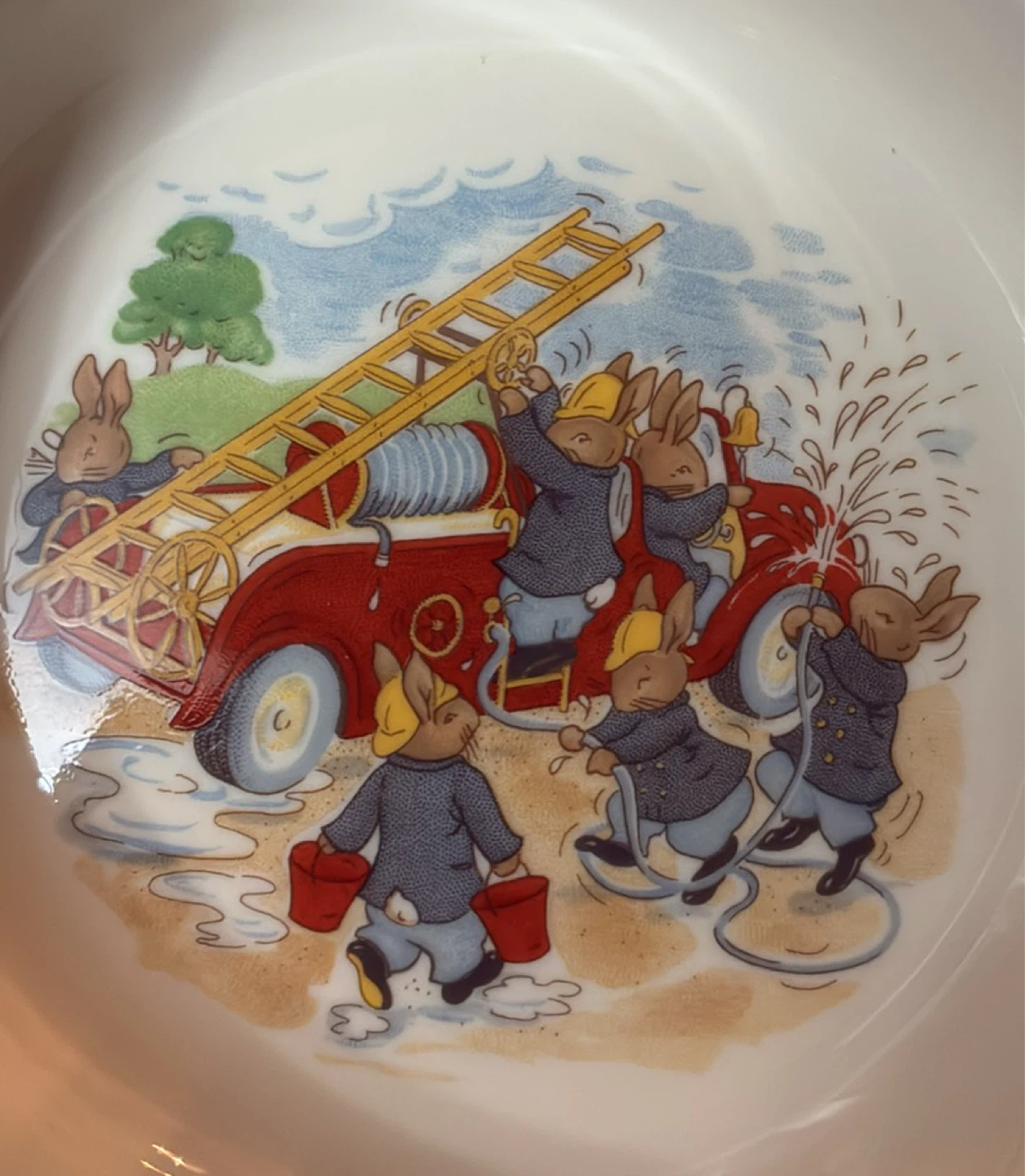 Royal Doulton Bunnykins Fire Engine Cereal Bowl - photo 2