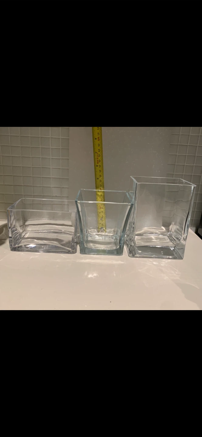 Set of 3 Clear Glass Vases - photo 4