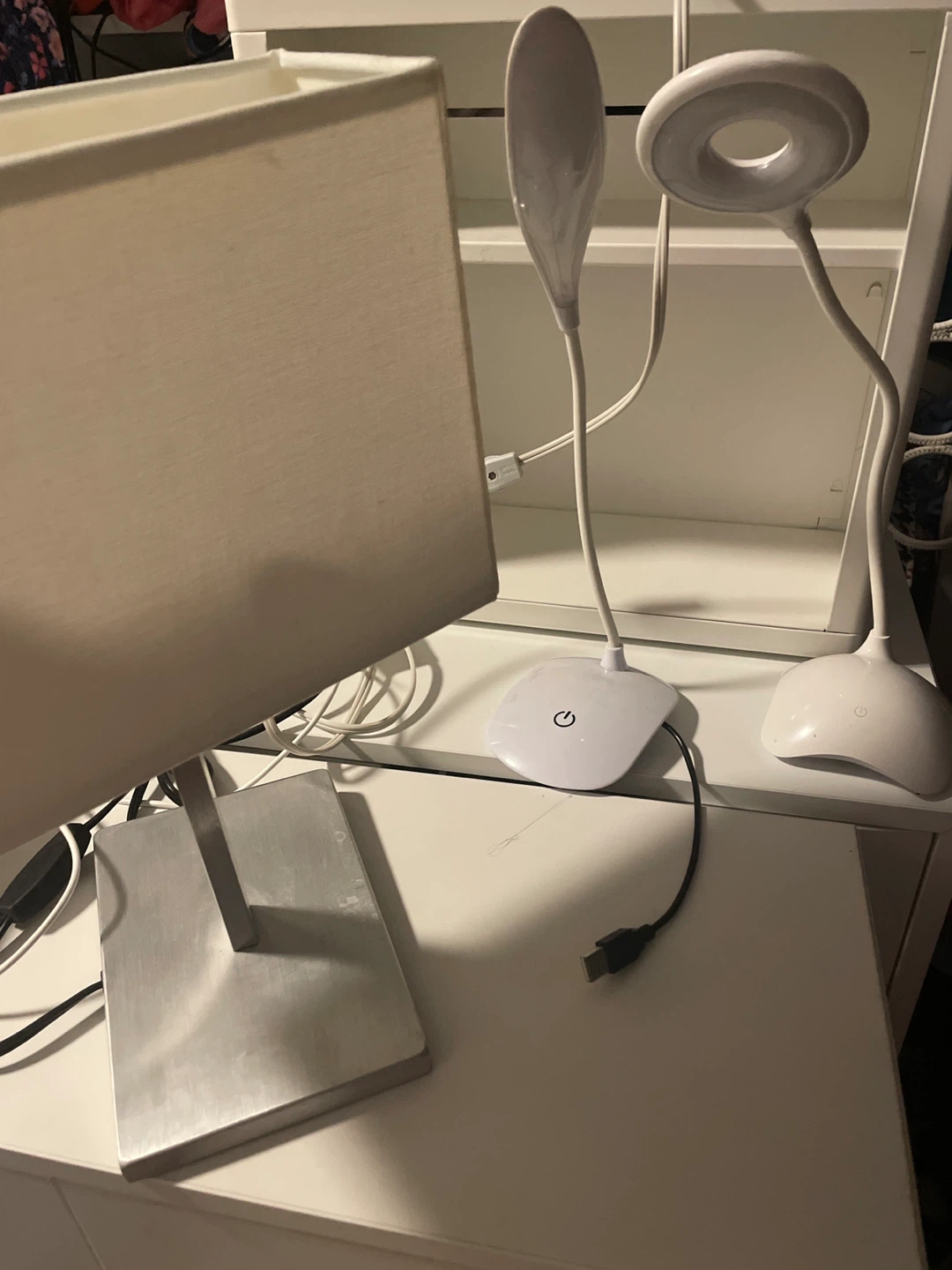 Free bulbs, Three White Desk Lamps