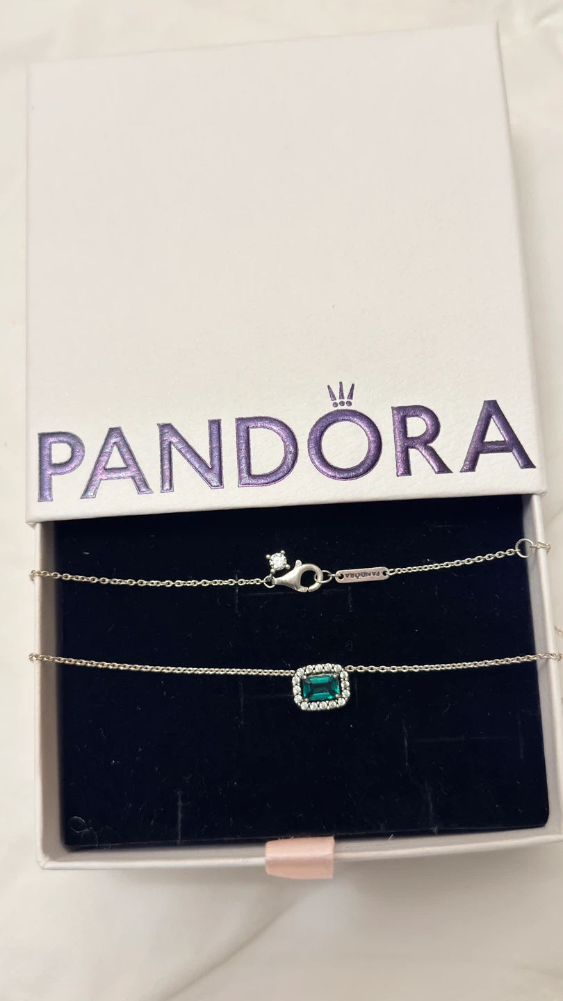 Pandora Green Stone Necklace