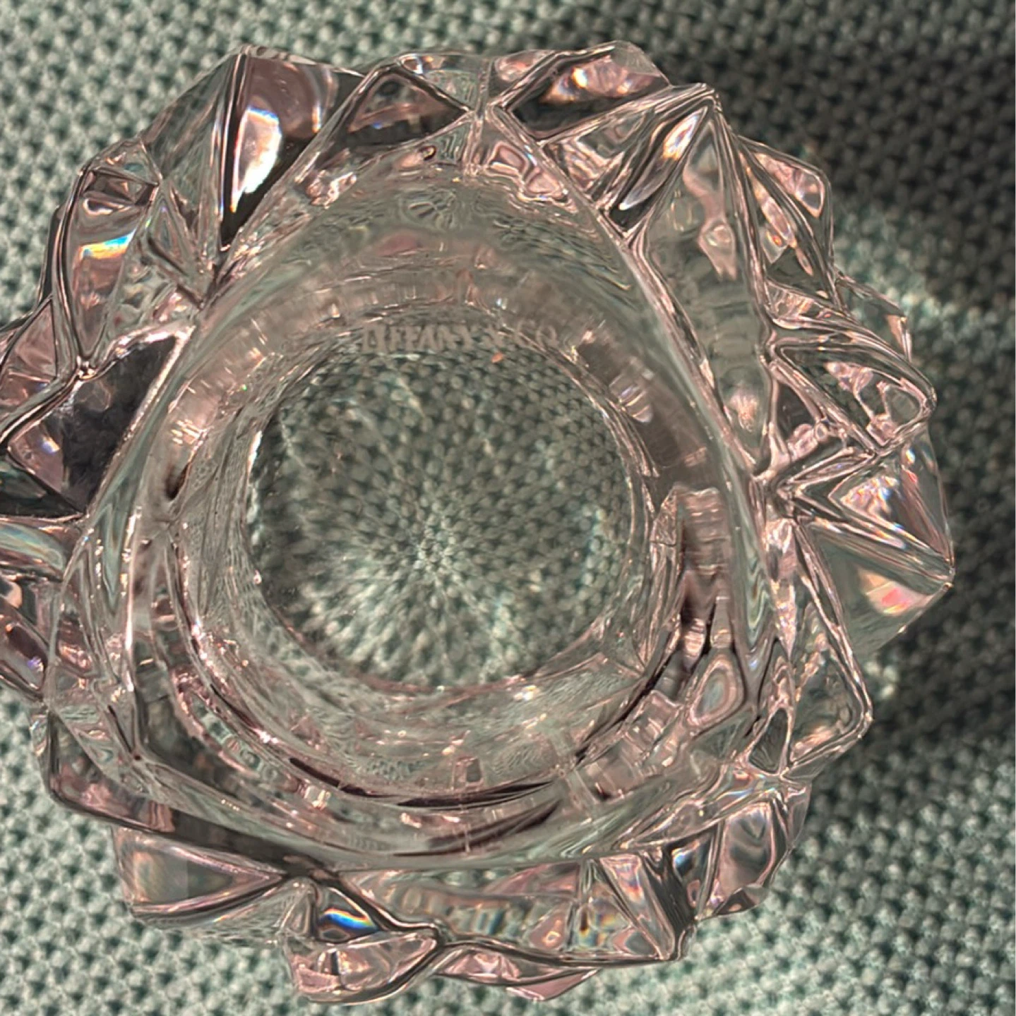 Vintage Tiffany & Co. Rock Cut Crystal Votive Candle Holder - photo 3