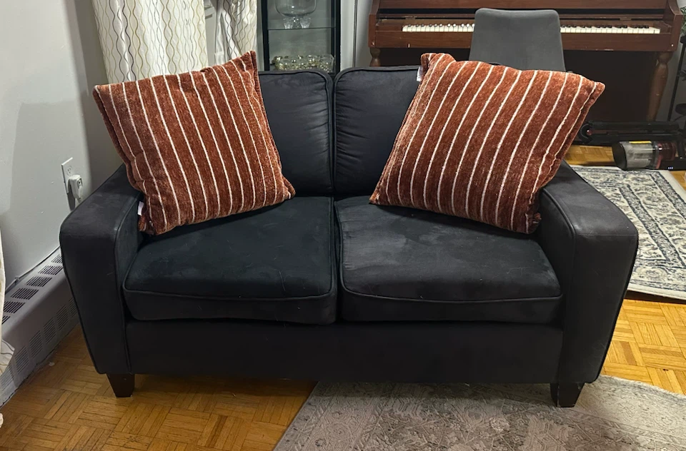 Dark Navy Two-Seater Loveseat