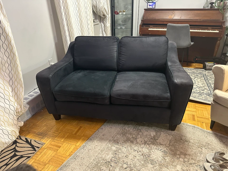 Dark Navy Two-Seater Loveseat - photo 3