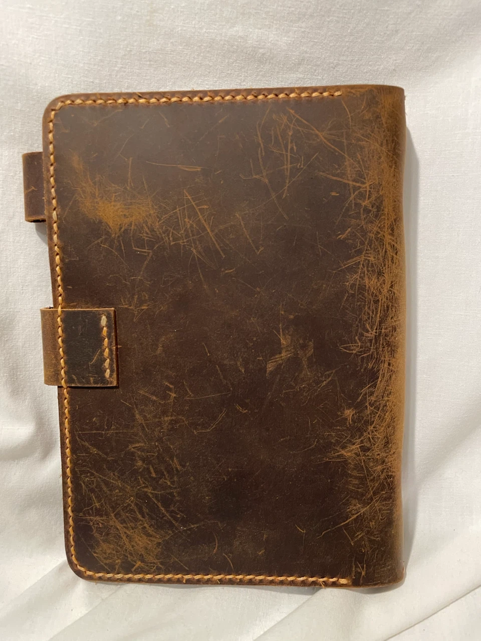Distressed Leather 6 Ring Binder, “A6” Personal Size - photo 3