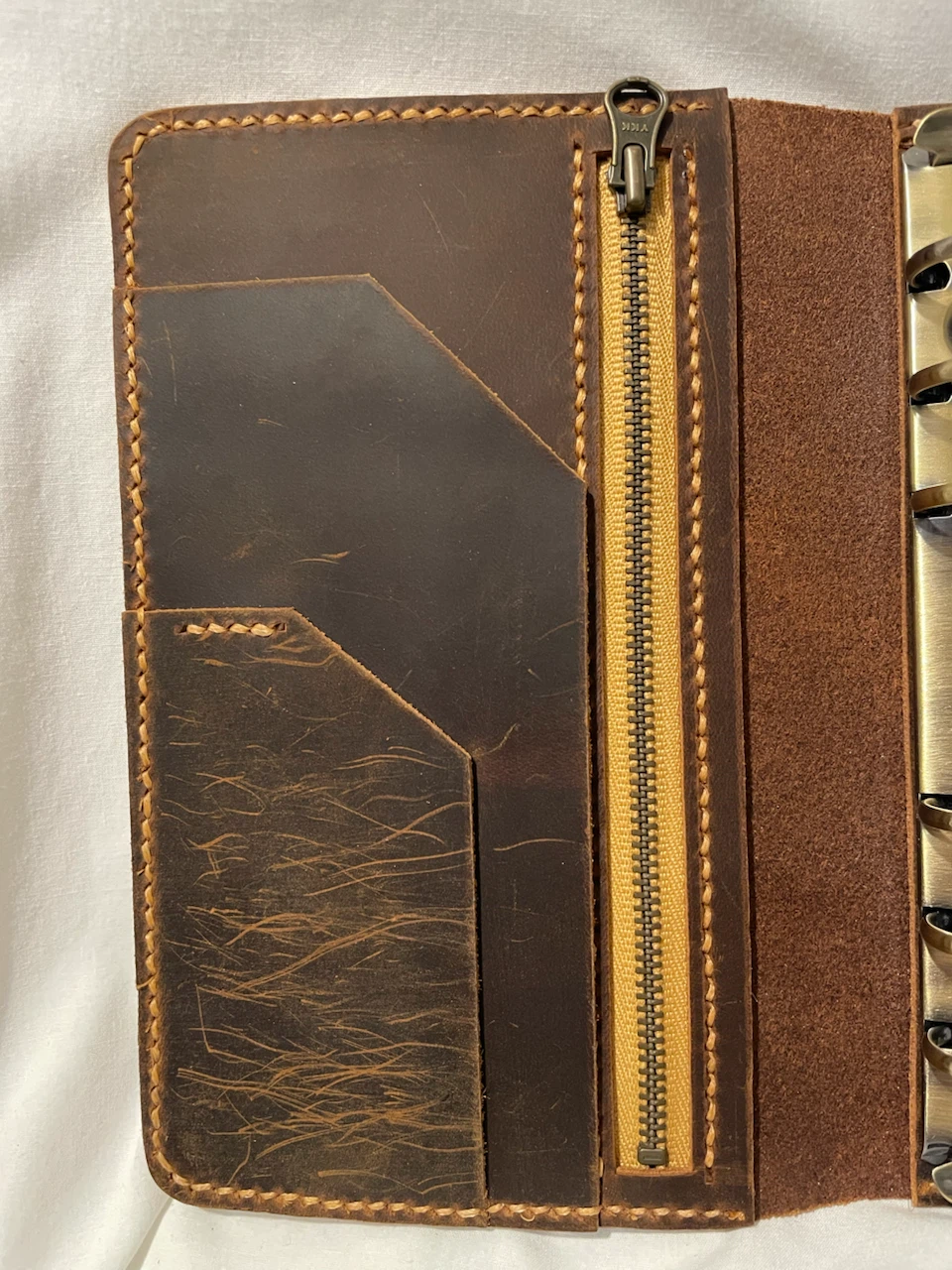 Distressed Leather 6 Ring Binder, “A6” Personal Size - photo 5
