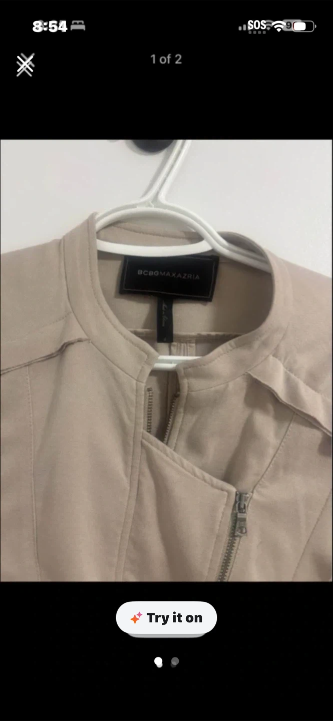 BCBGMAXAZRIA Beige Moto Jacket
