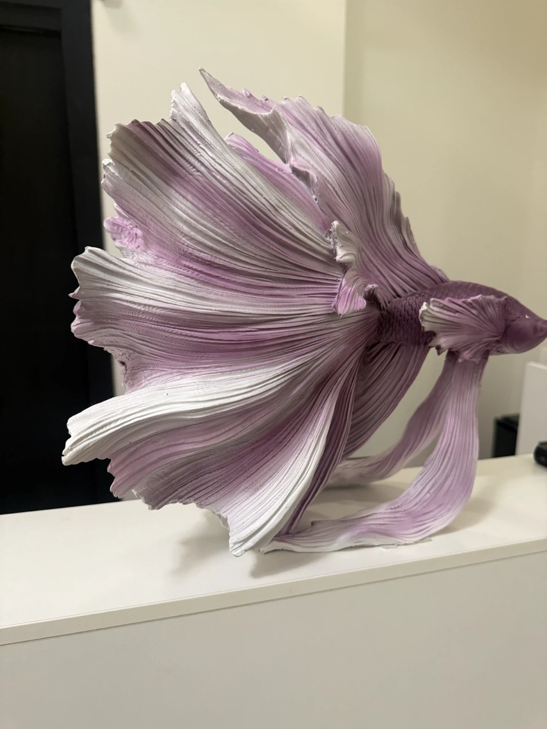 Purple and White Betta Fish Statue - photo 2