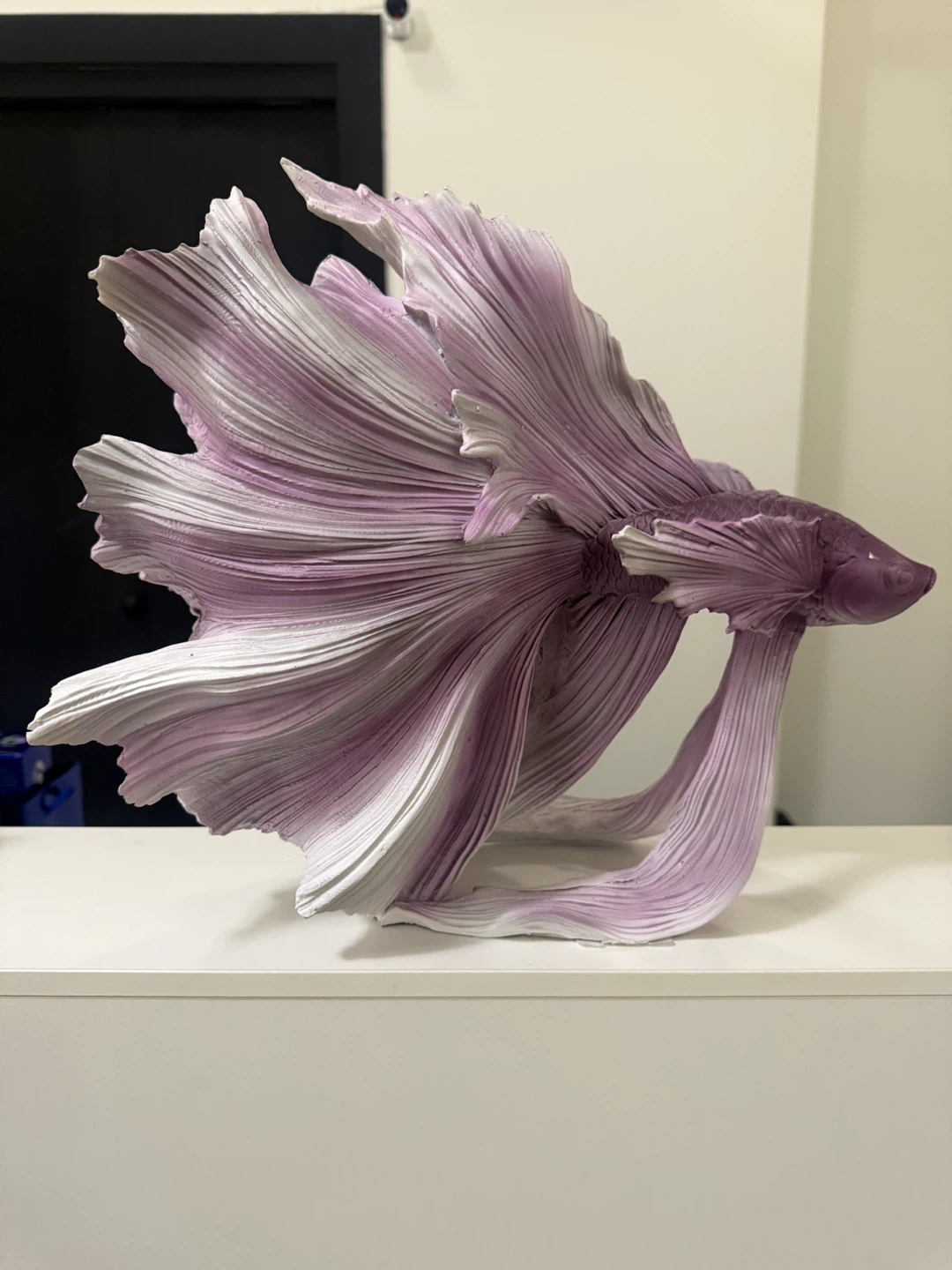 Purple and White Betta Fish Statue - photo 3