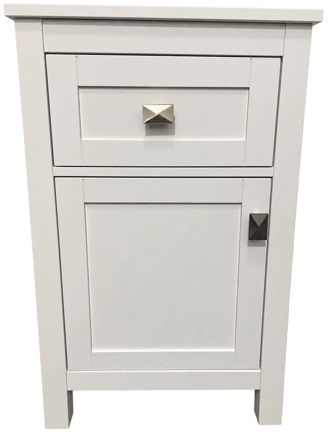 White Side Table with Drawer and Cabinet - photo 3