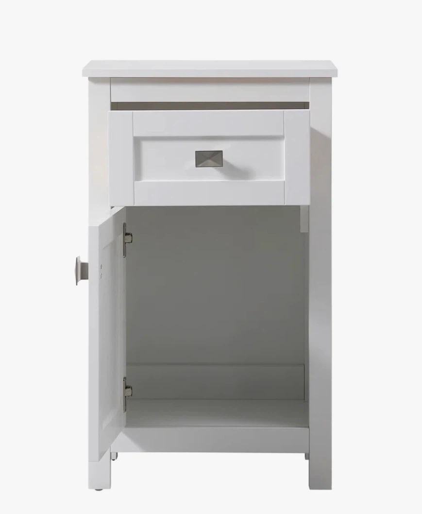 White Side Table with Drawer and Cabinet - photo 4
