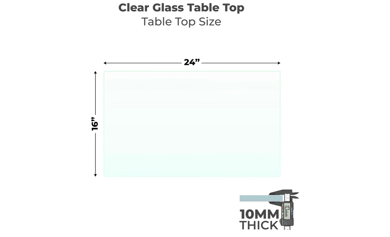 Clear Glass Table Top 24" x 16" - photo 2