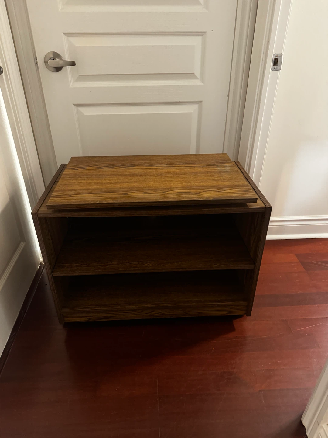Small Woodgrain Mobile Storage Stand