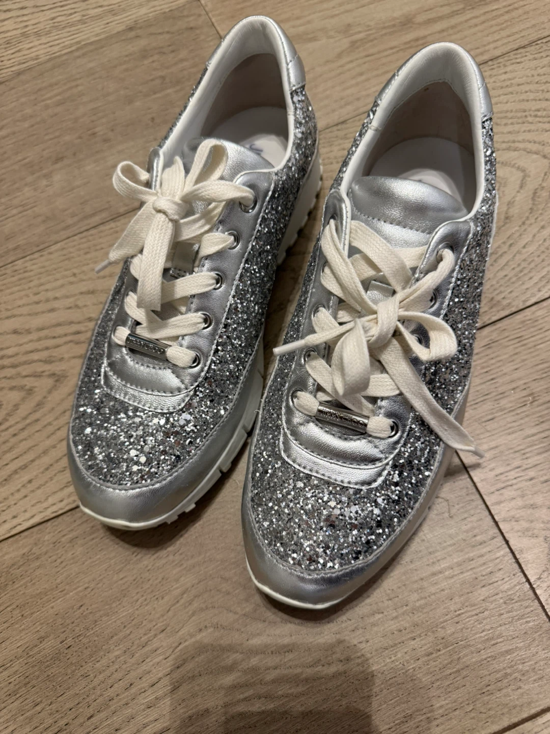 Jimmy Choo Silver Glitter Sneakers - photo 5