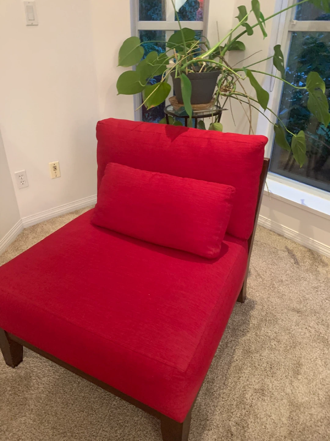 2 Red Armless Accent Chair