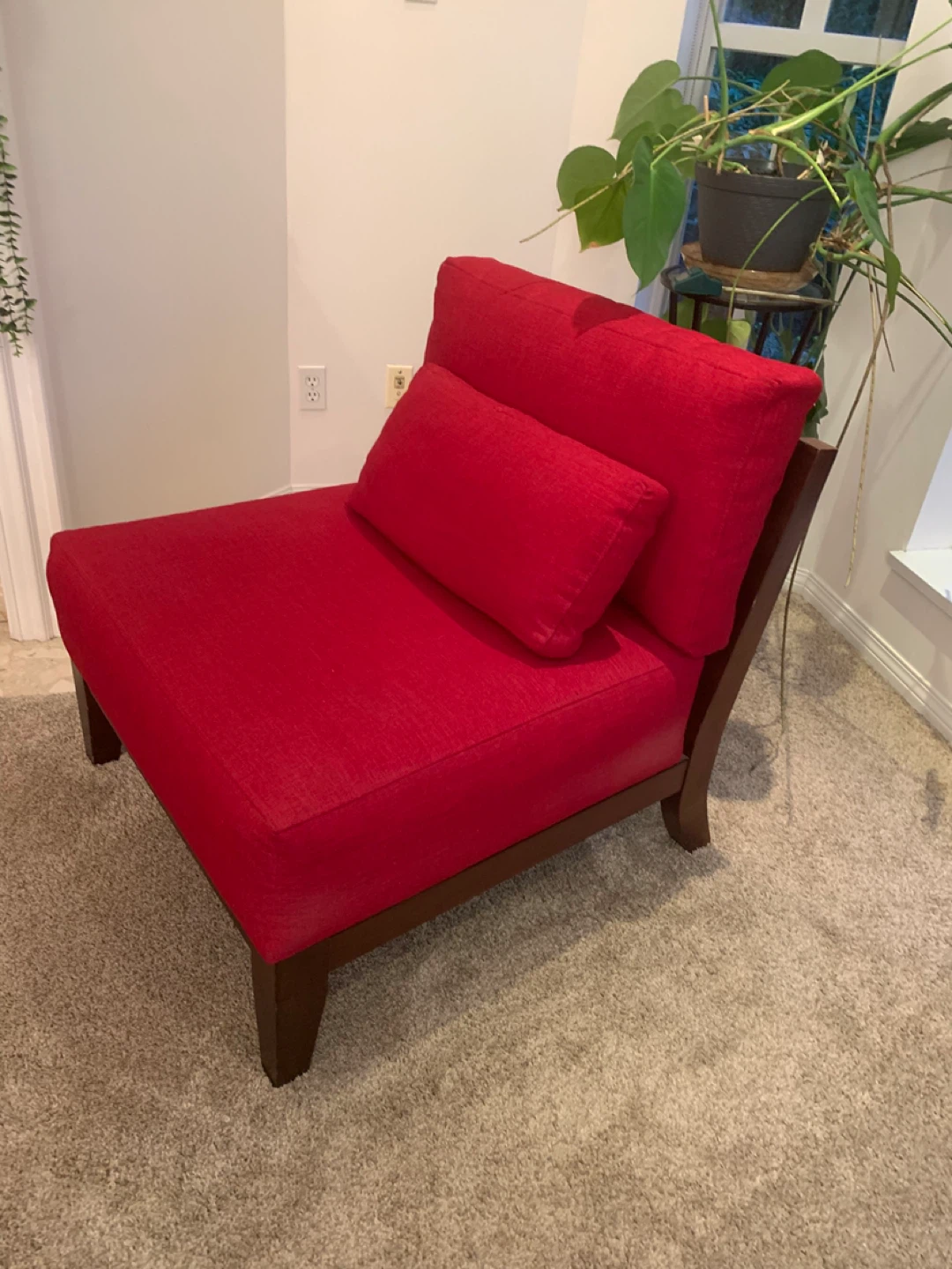 2 Red Armless Accent Chair - photo 2