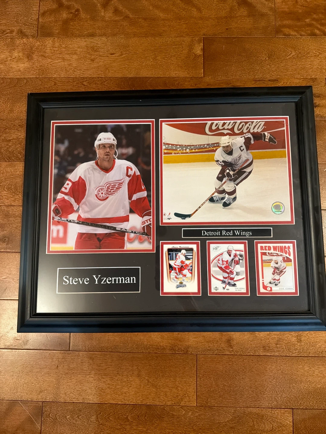 Steve Yzerman framed memorabilia.