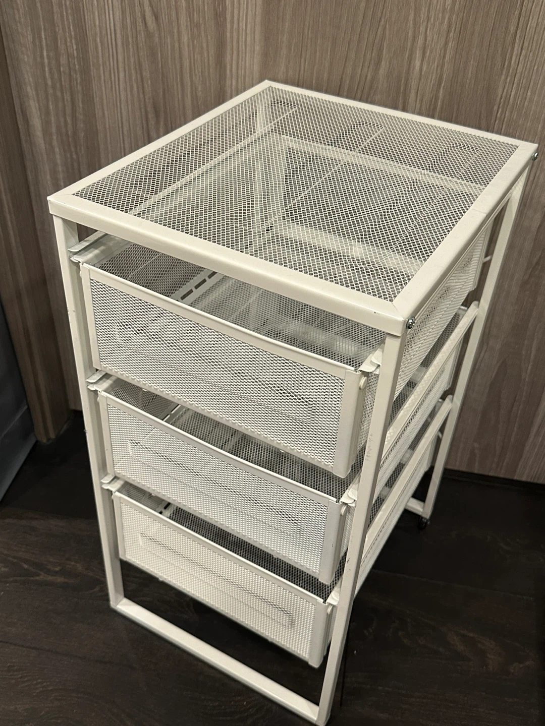 Ikea Lennart White Mesh 3-Drawer Storage Cart