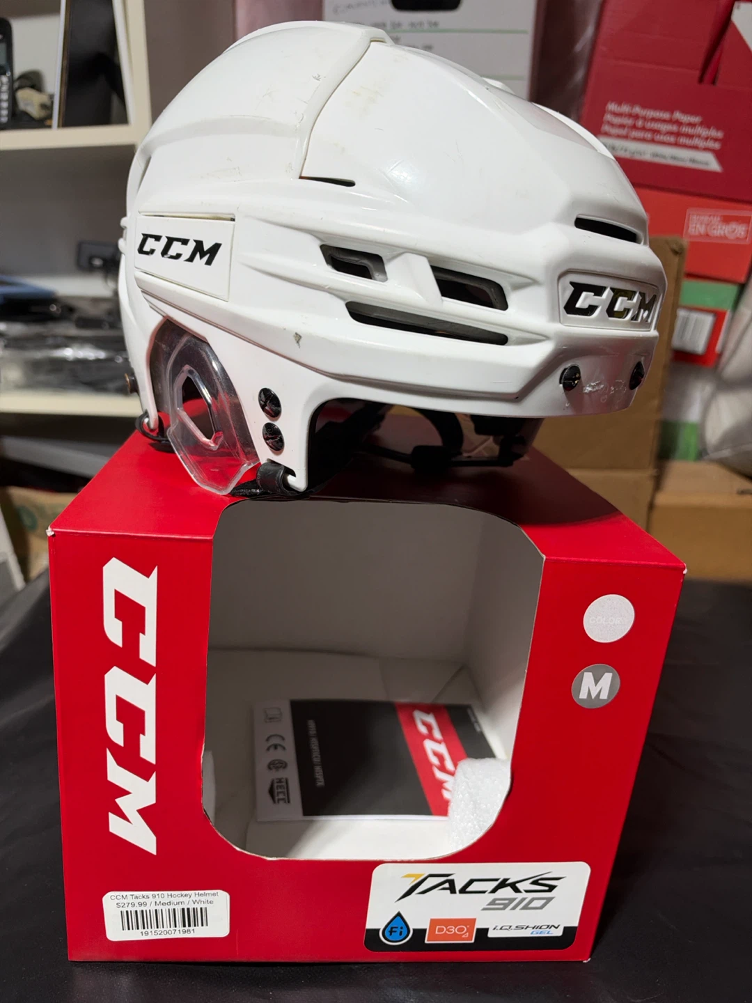 CCM Tacks 910 Hockey Helmet White Medium