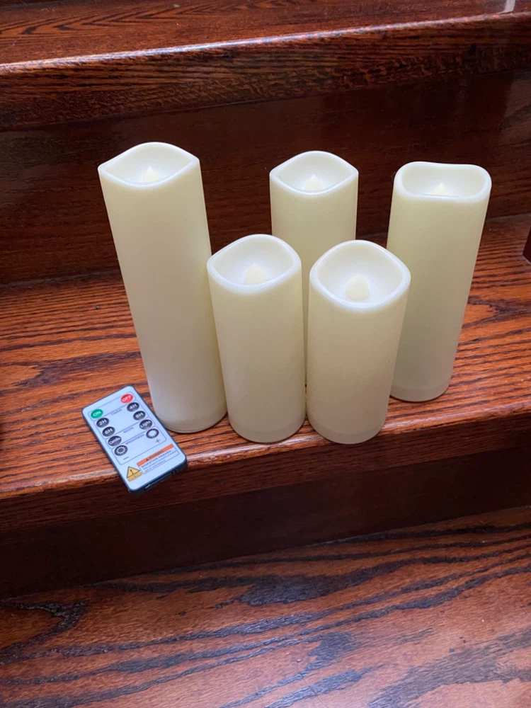 Set of 5 LED Flameless Candles with Remote - photo 2