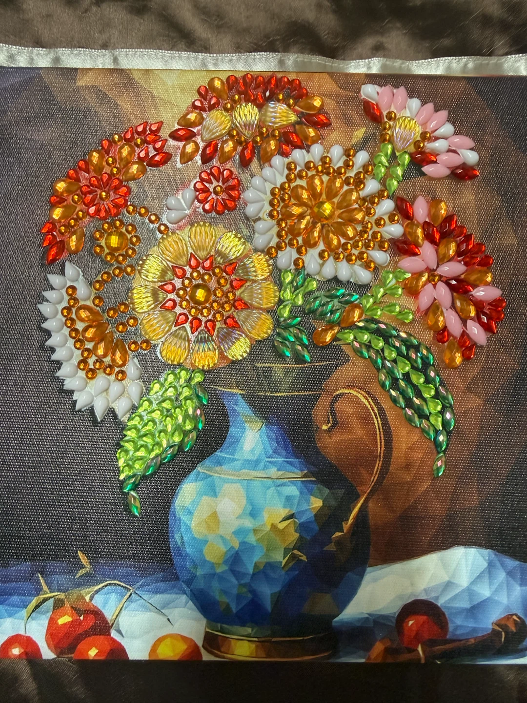 ✨ Handmade Diamond Painting Floral Artwork – 20×20 cm ✨