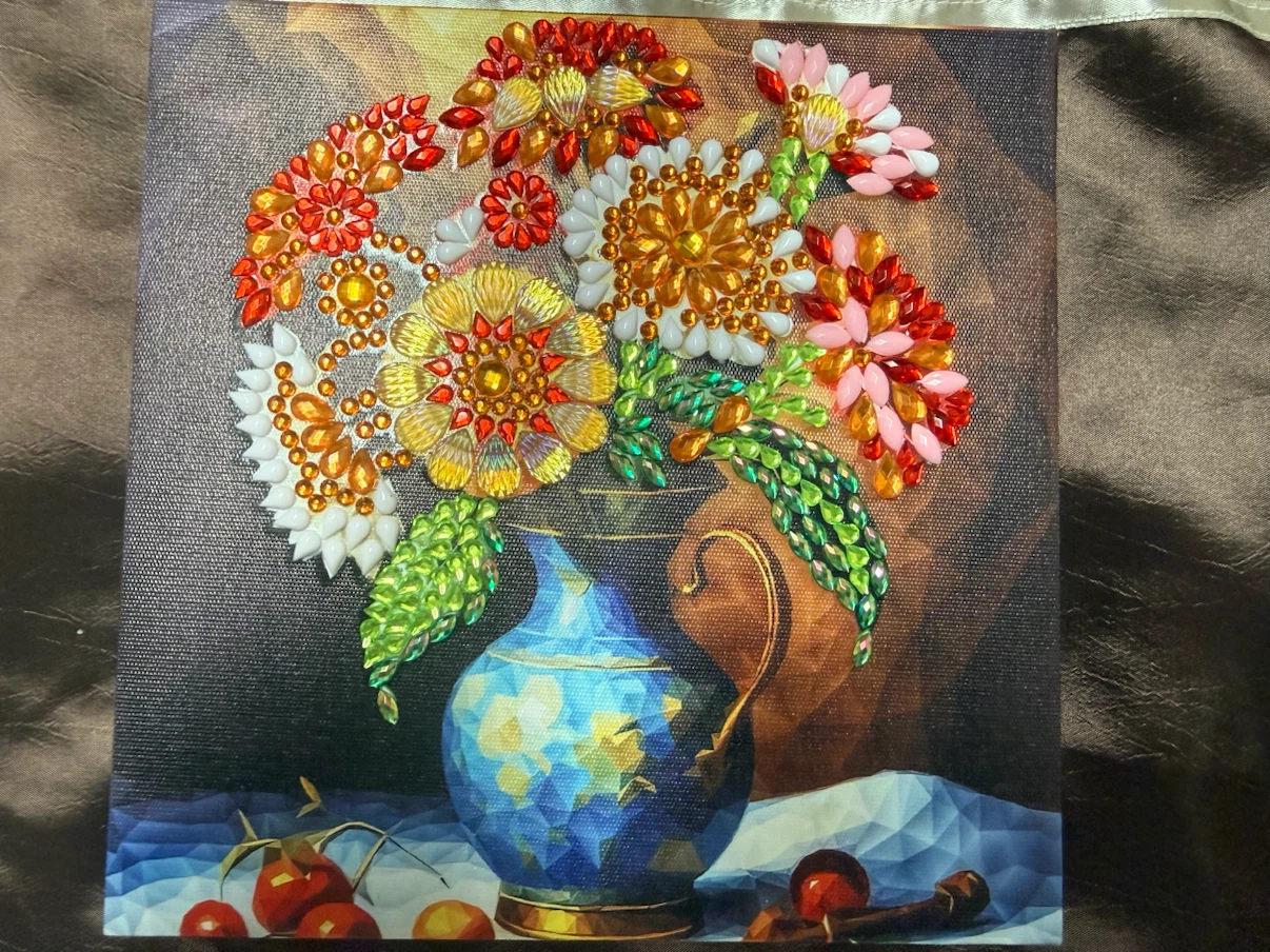 ✨ Handmade Diamond Painting Floral Artwork – 20×20 cm ✨ - photo 2