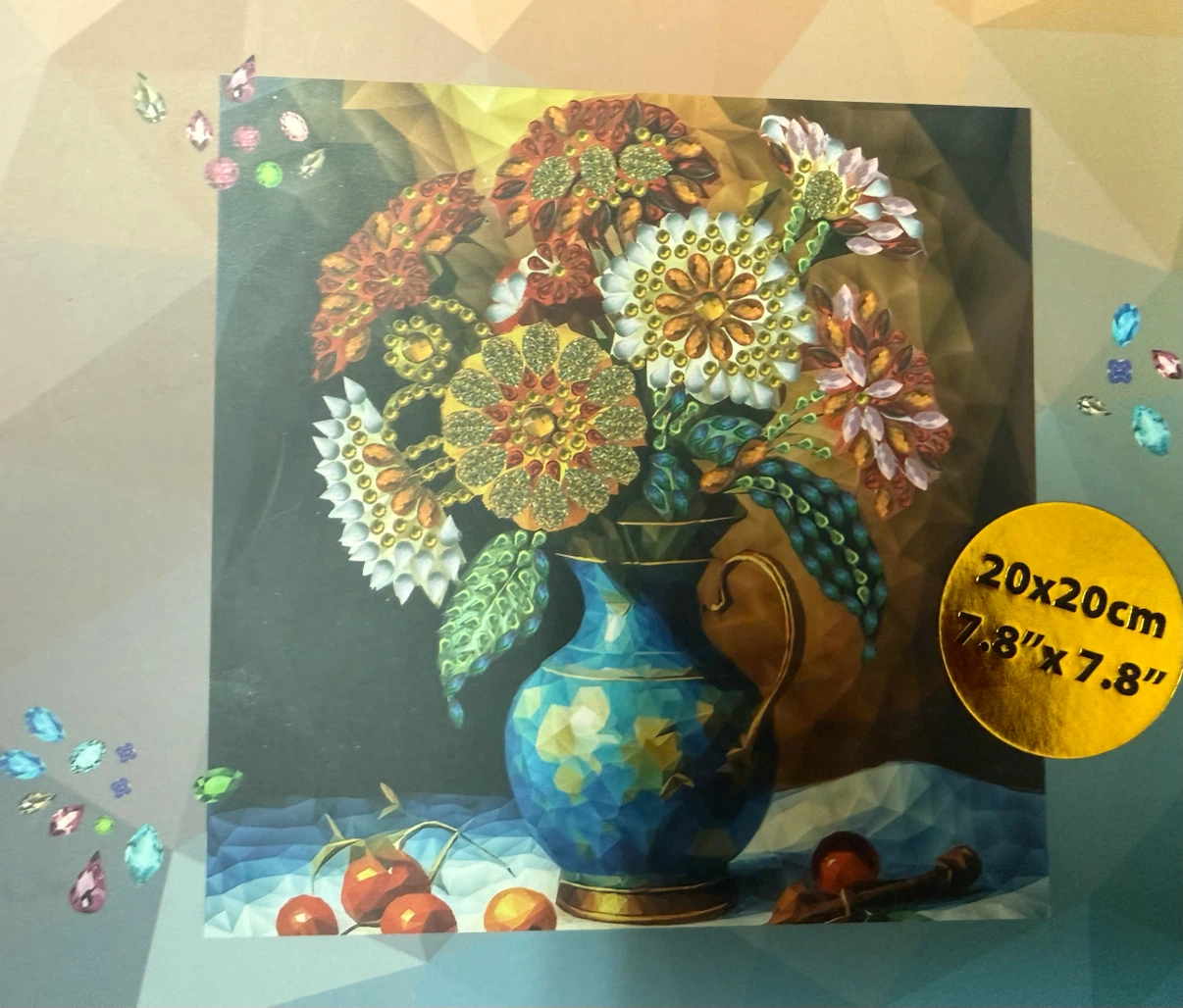 ✨ Handmade Diamond Painting Floral Artwork – 20×20 cm ✨ - photo 5