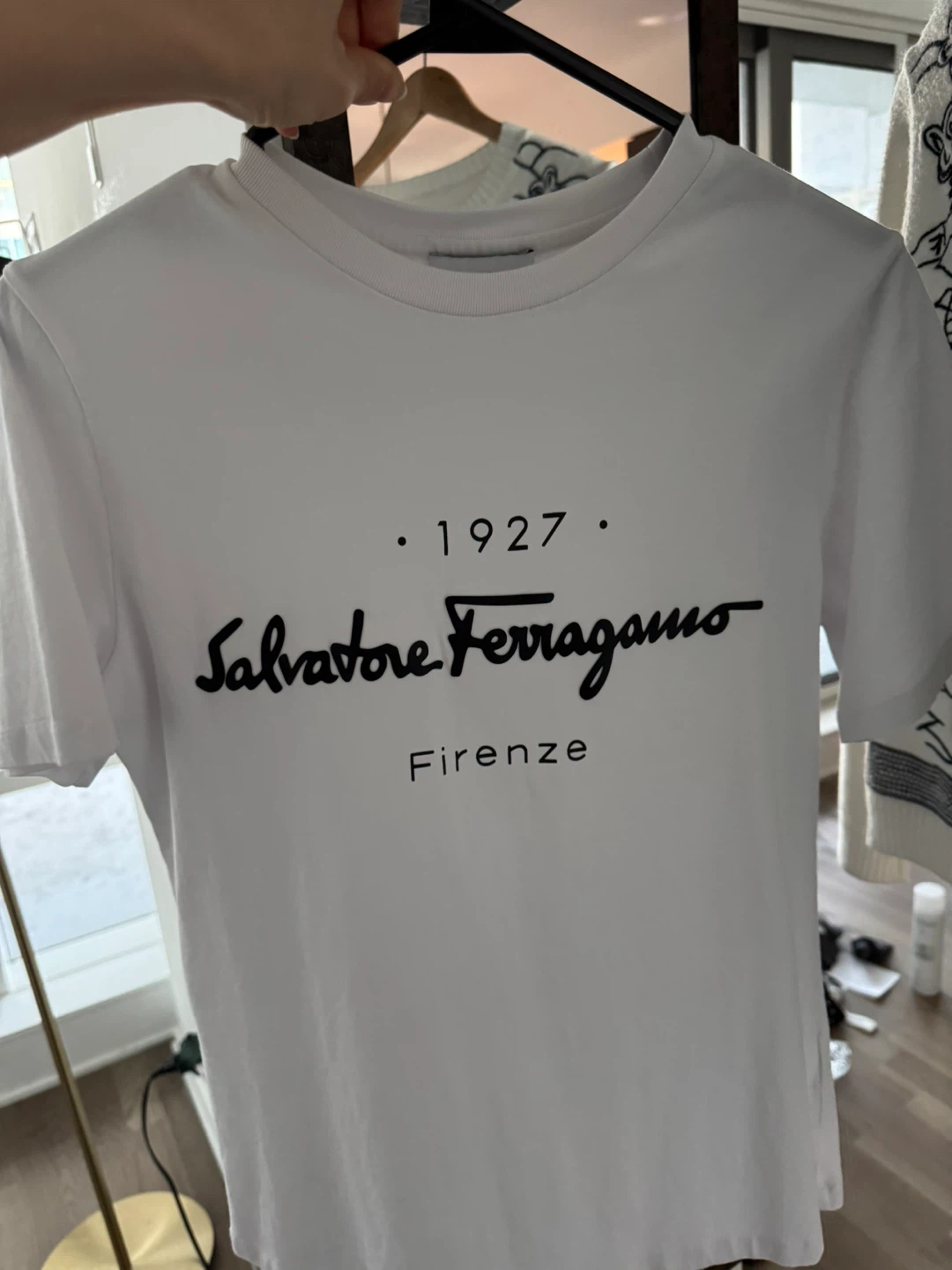 Authentic Size S Salvatore Ferragamo White T-Shirt