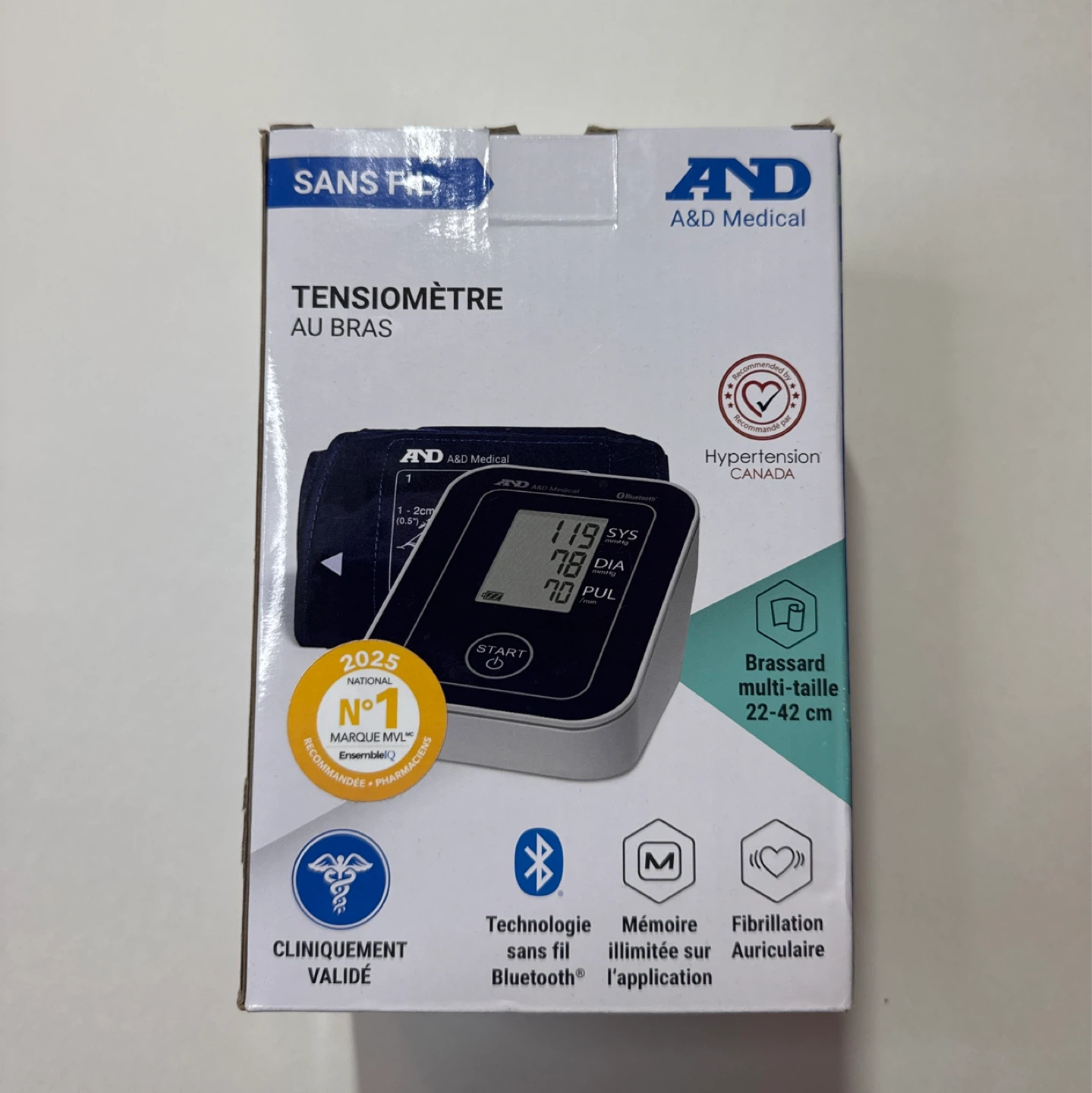 A&D Medical Wireless Blood Pressure Monitor UA-651CNBLE