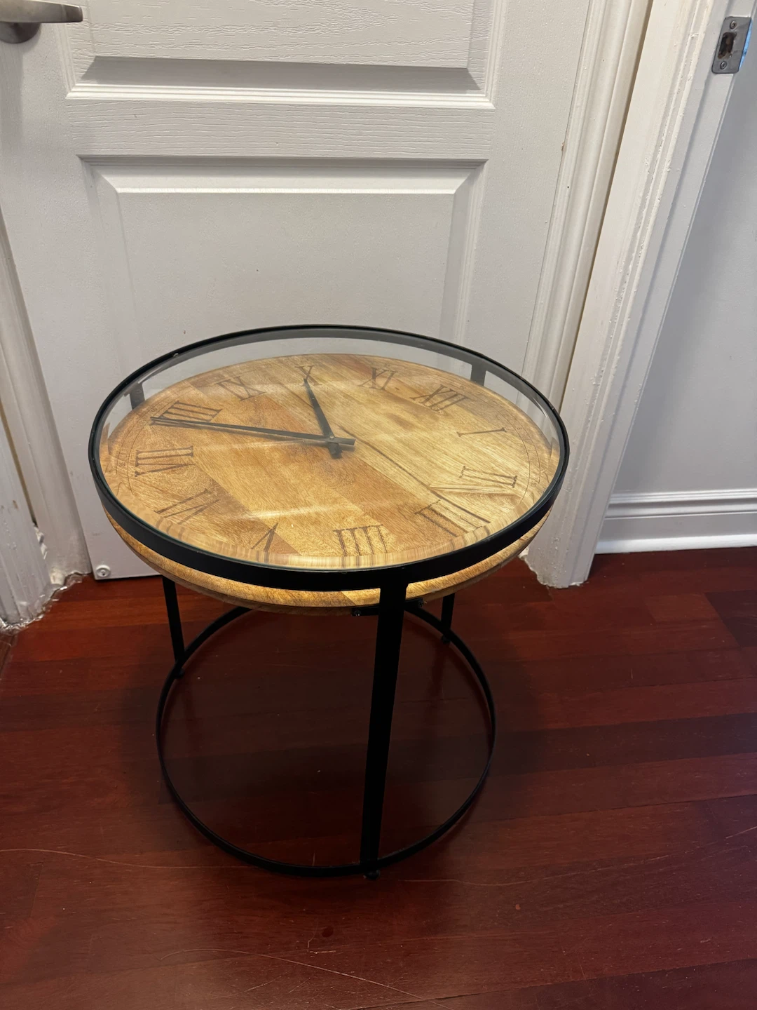 Rustic Clock Side Table