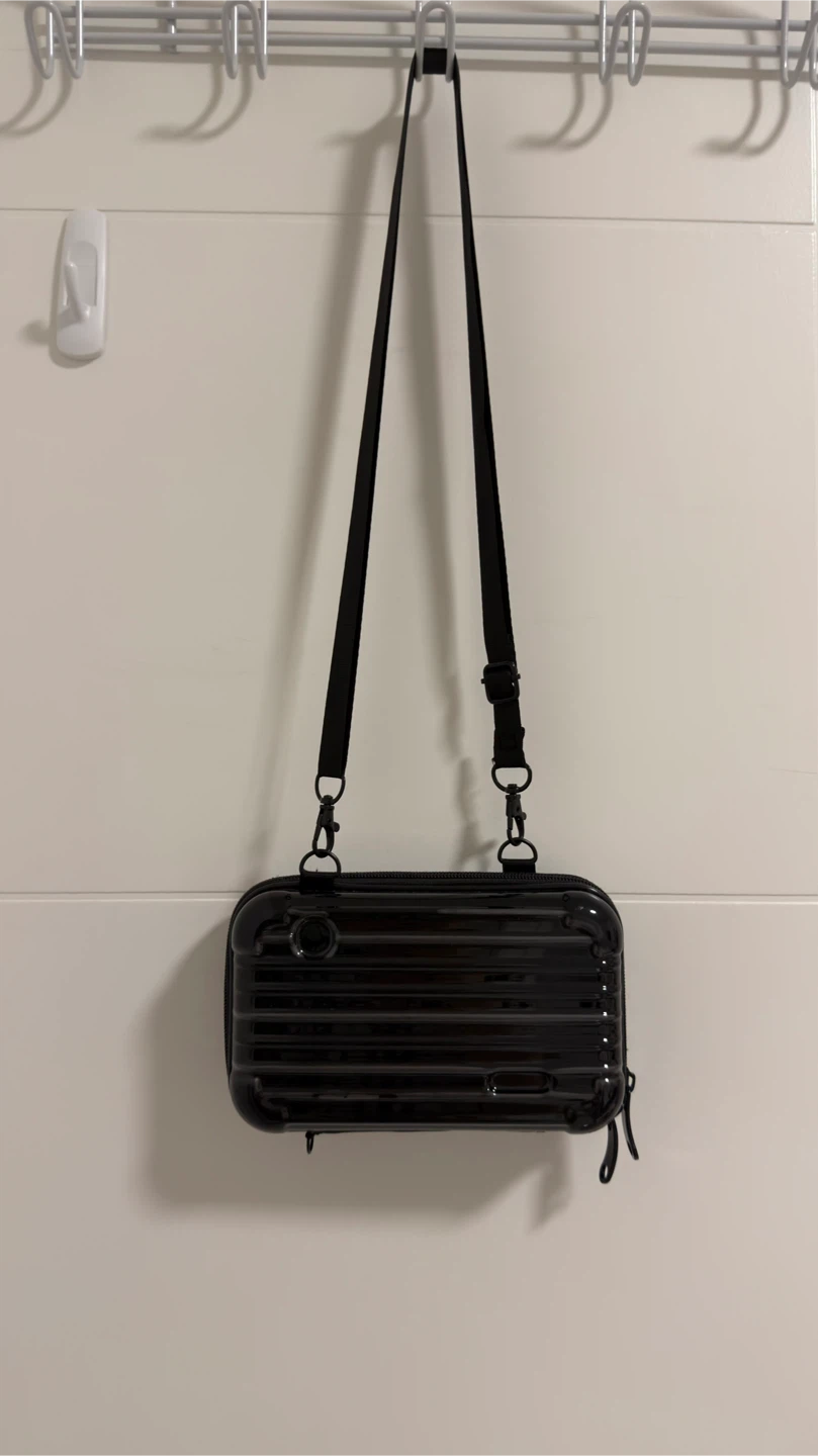 Black Miniature Luggage Crossbody Bag