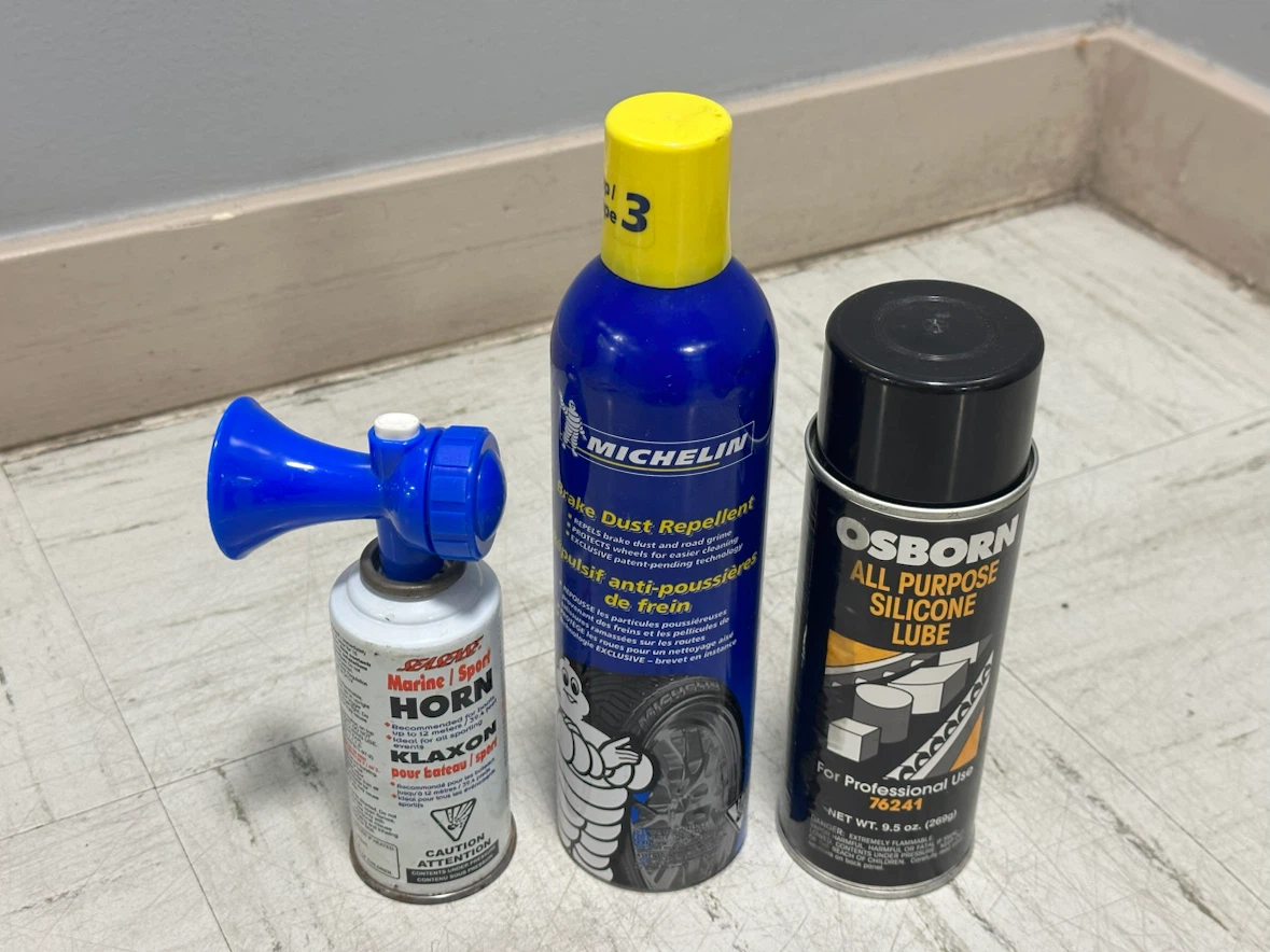 Brake Dust Repellent, Osborn Silicone Lube, and Marine Horn - photo 2