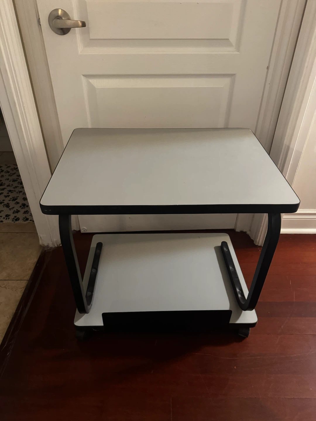 Rolling side table with shelf - photo 2