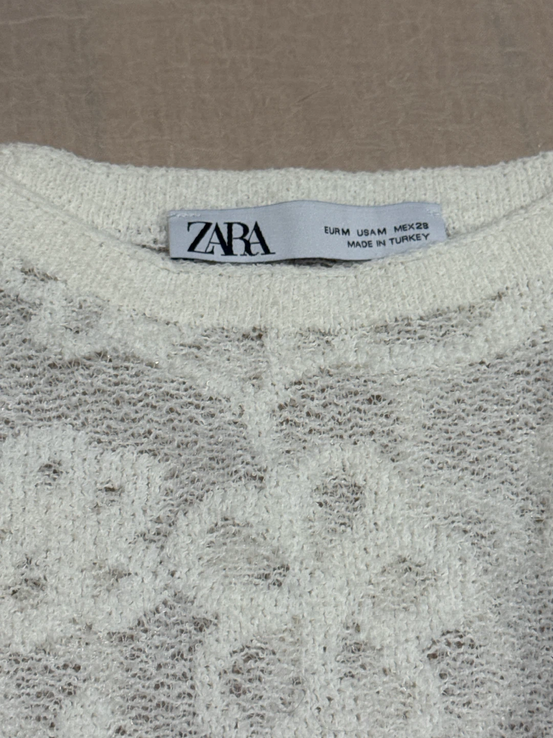Zara White Floral Lace Long Sleeve Top - M (#2K) - photo 2