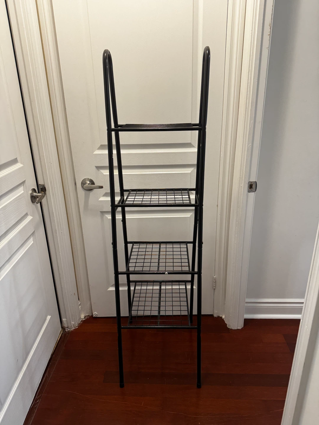 Black 4-Tier Metal Ladder Shelf