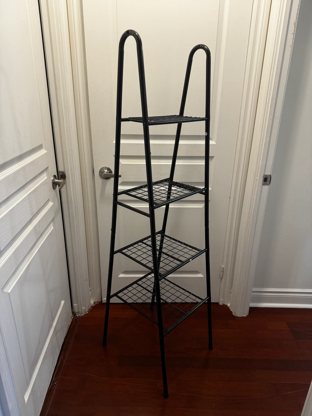 Black 4-Tier Metal Ladder Shelf - photo 2