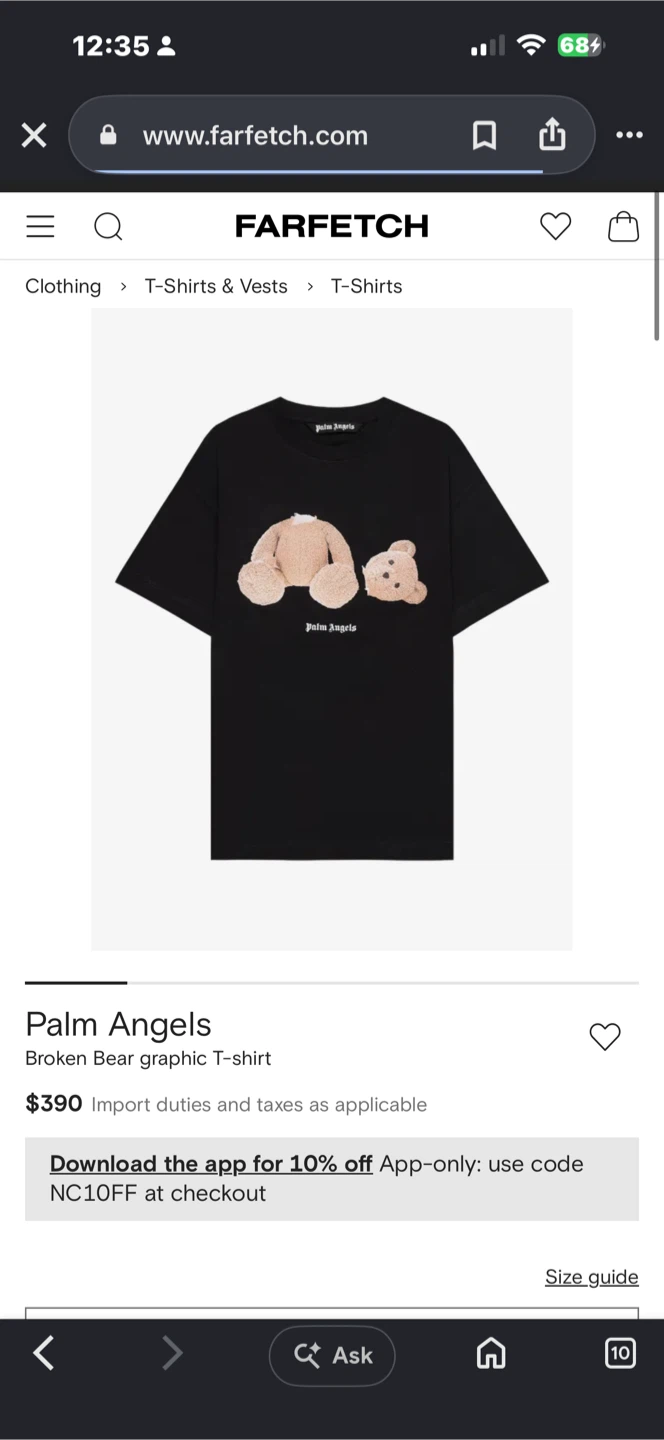 Palm Angels Broken Bear graphic T-shirt