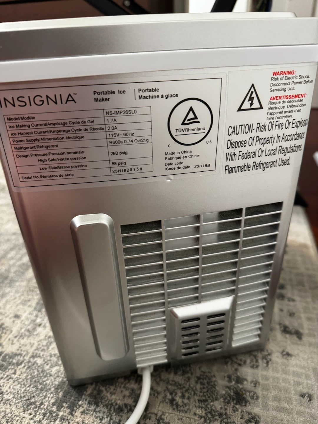 Insignia Portable Ice Maker NS-IMP26SL0 - photo 2