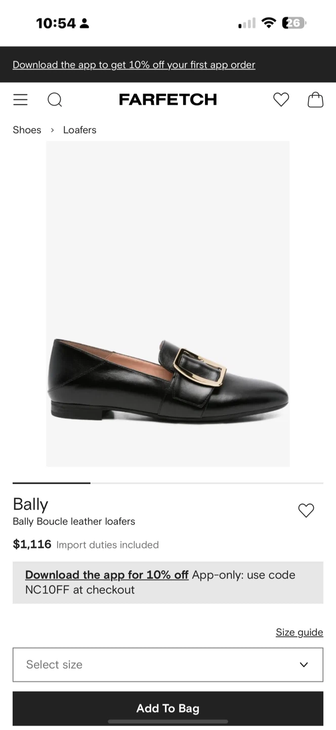 Authentic Bally Janelle Leather Loafers Black