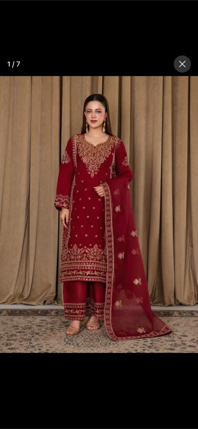 Embroidered 3-Piece Pakistani Suit Set - photo 2
