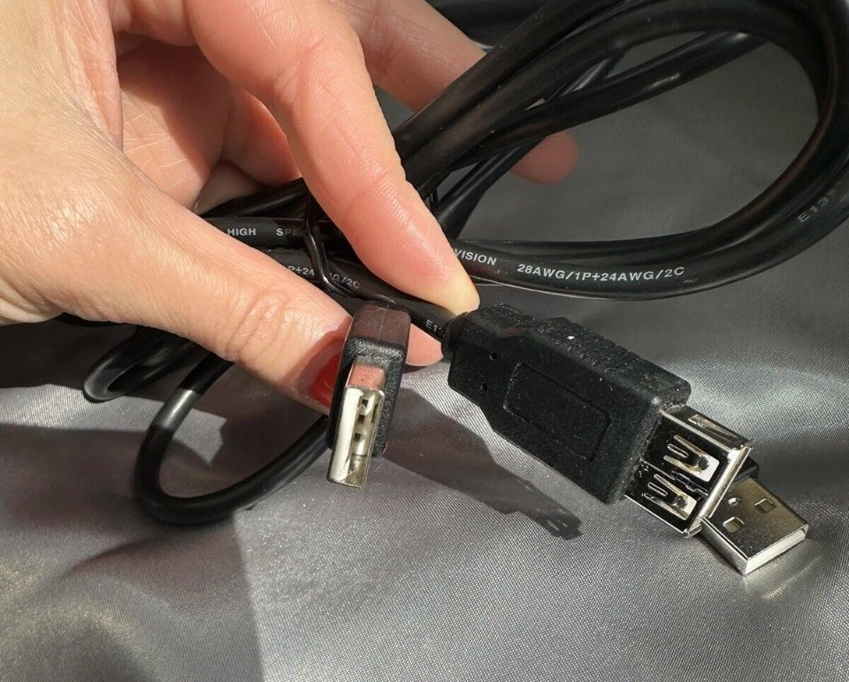 GE USB 6’ 2.0 Male to Female Cable Cord + Female ➡️ Male Adapter - photo 3