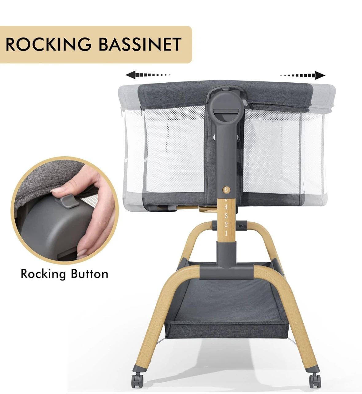 Jimglo 3-in-1 Baby Bassinet Bedside Sleeper - photo 4