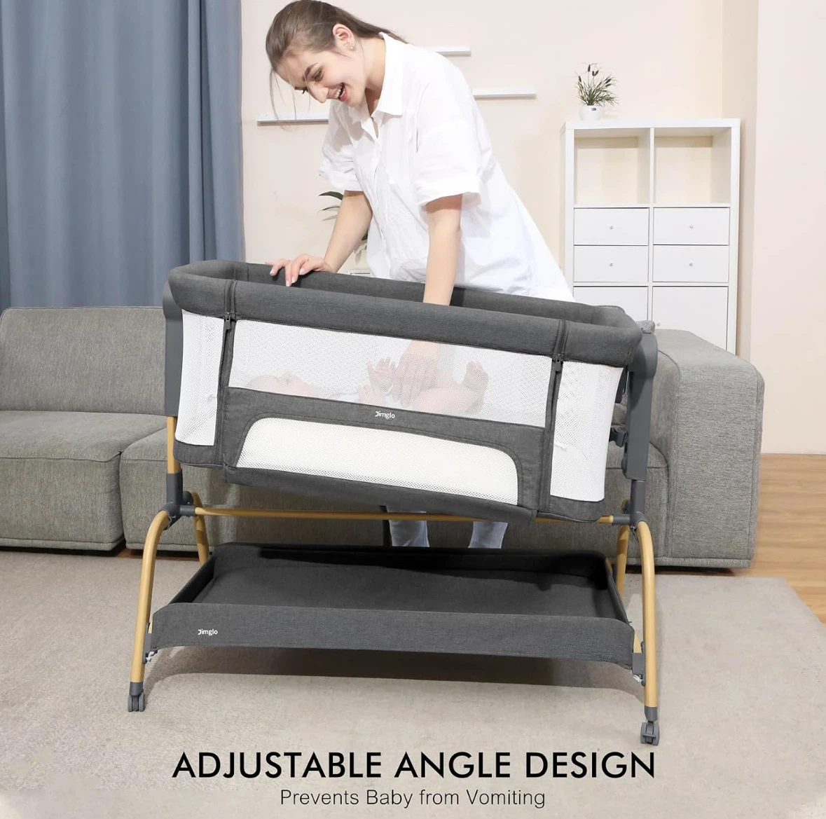 Jimglo 3-in-1 Baby Bassinet Bedside Sleeper - photo 5