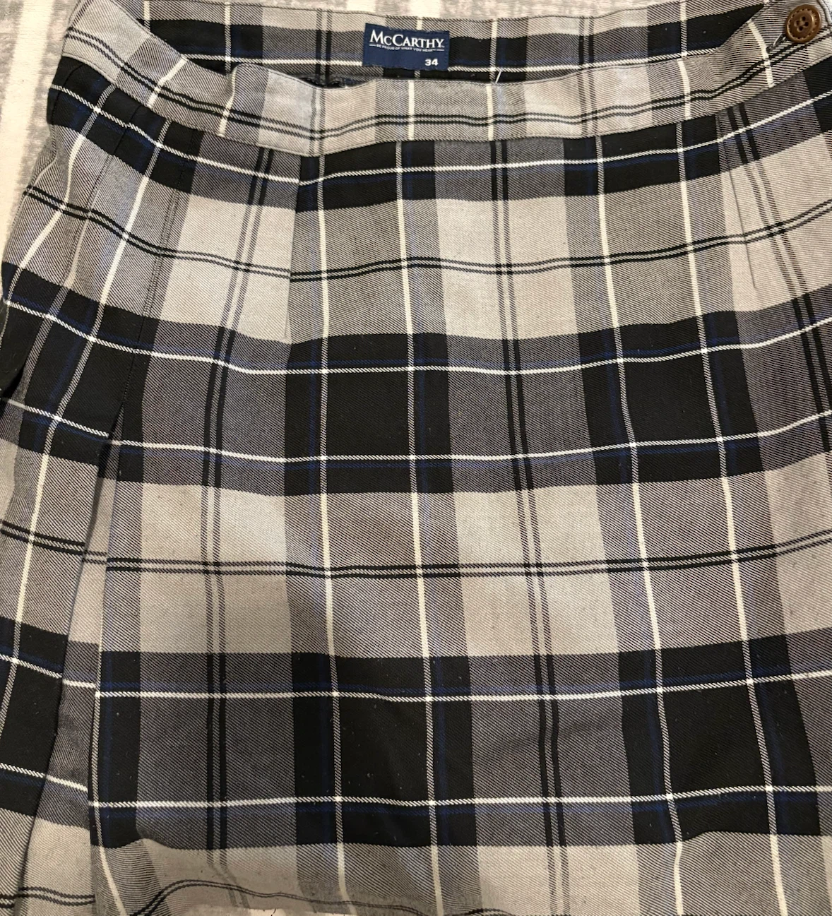 McCarthy Plaid School Skirt - Size 34