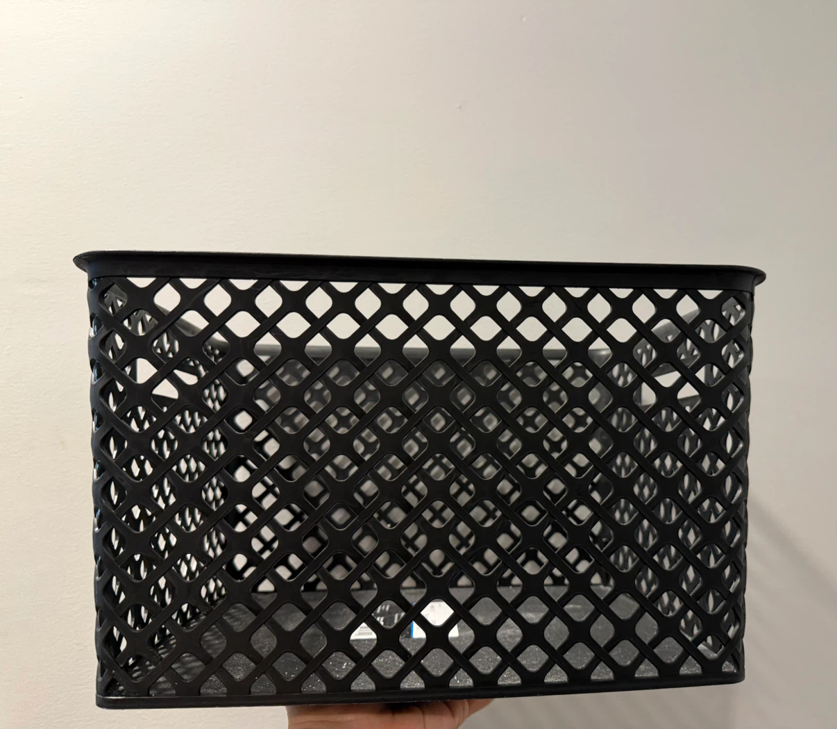 Black Woven Plastic Storage Basket