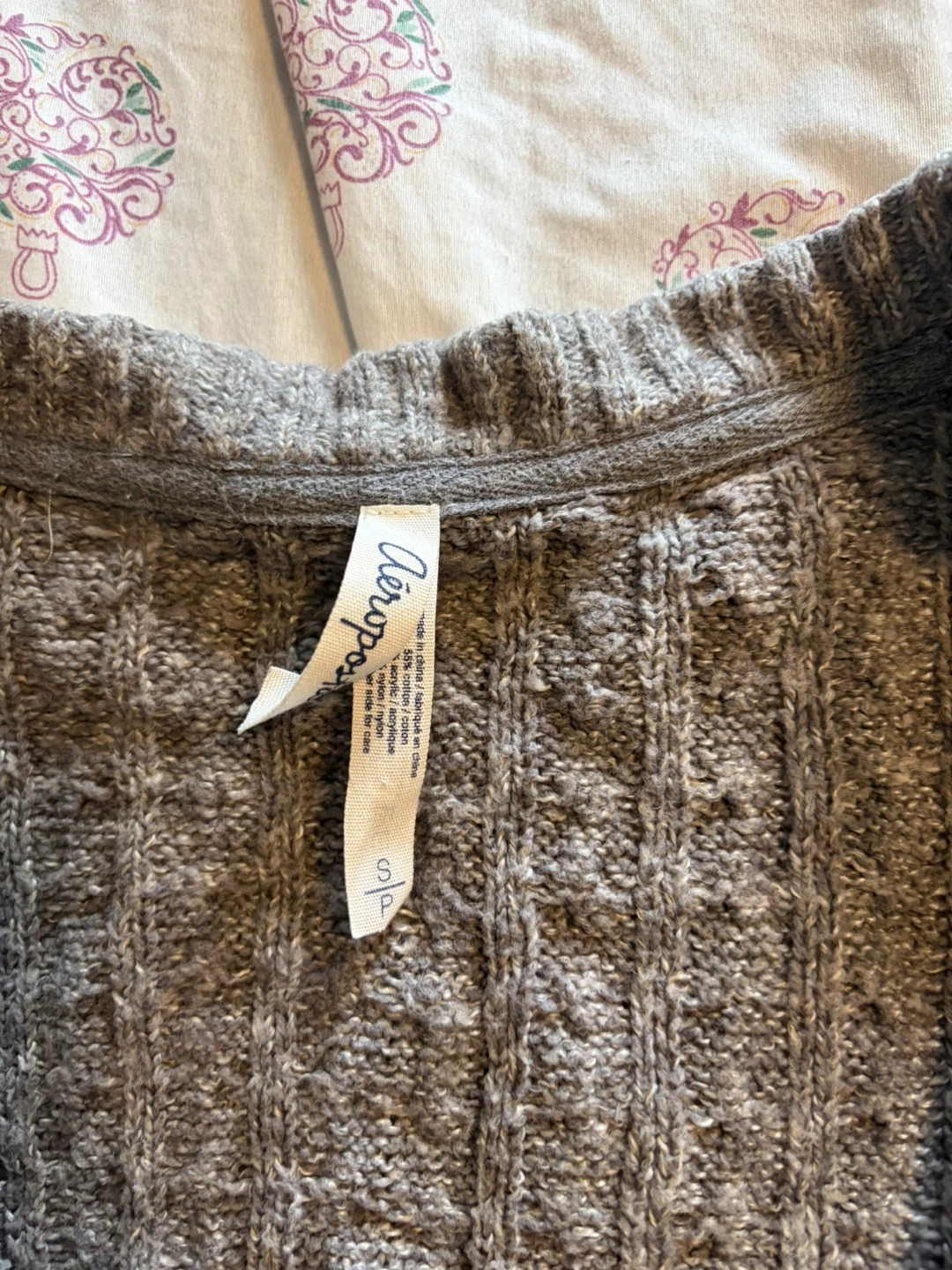 Aeropostale Grey Cable Knit Cardigan - photo 2