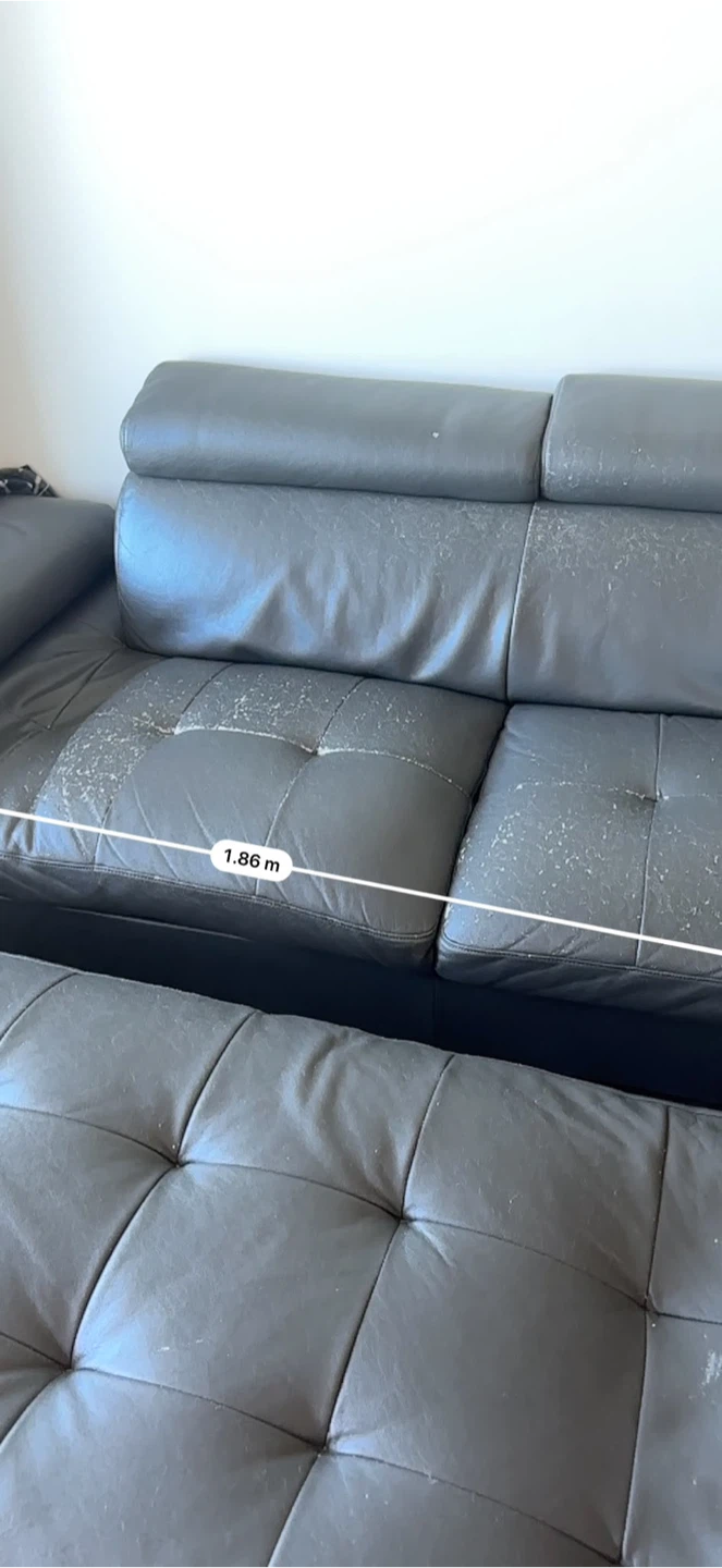 Dark Grey Leather Sectional Sofa - photo 4