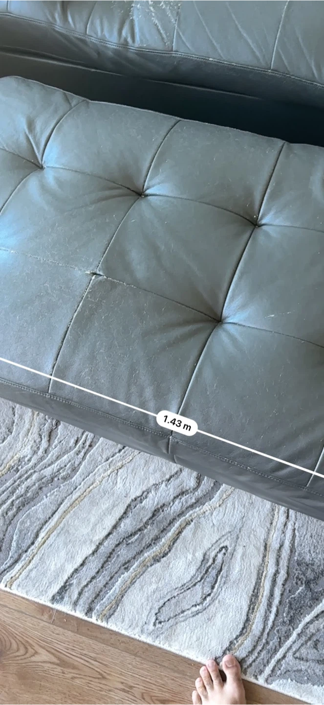 Dark Grey Leather Sectional Sofa - photo 5