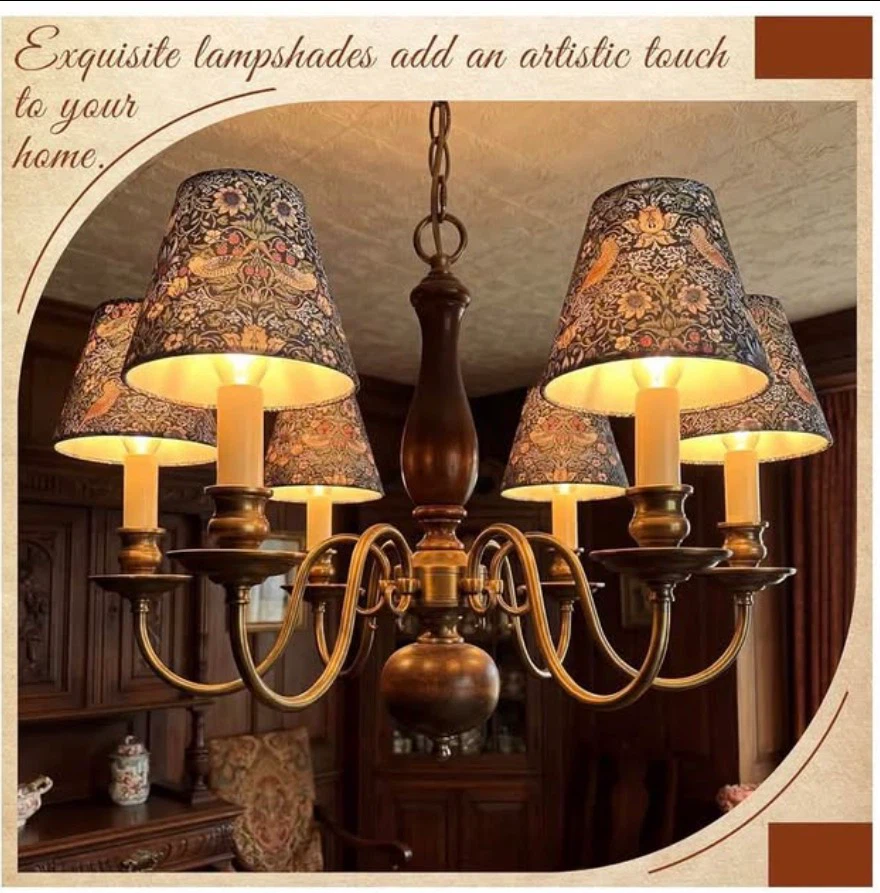 6 Vintage Chandelier Lamp Shades