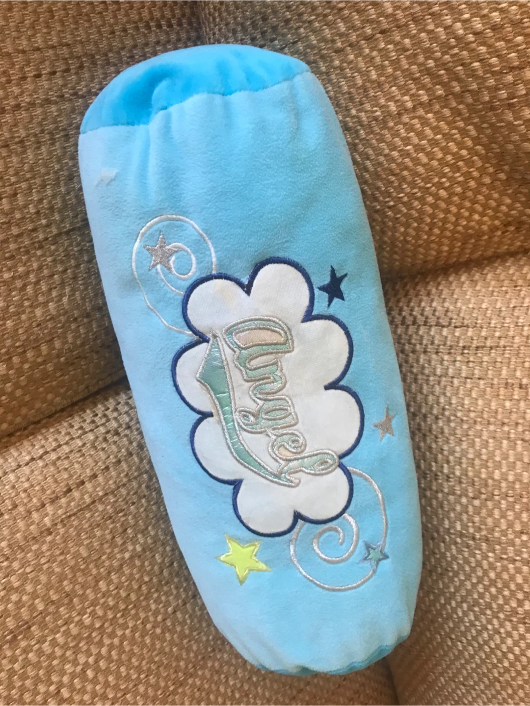 Blue Angel embroidered plush pillow